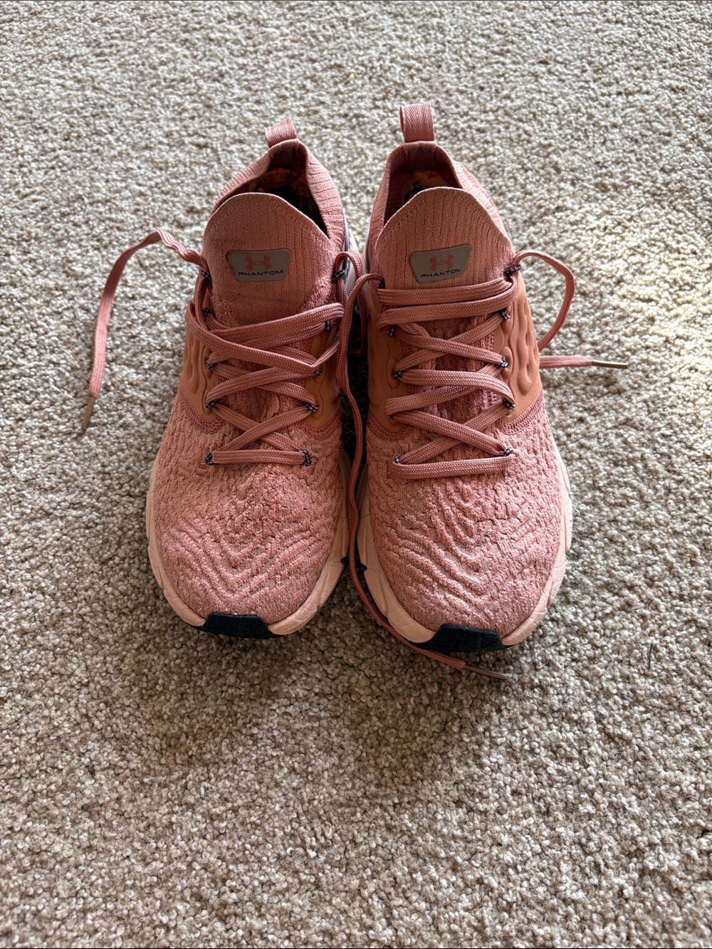 Under Armour Women's Pink Knit Running Sneakers